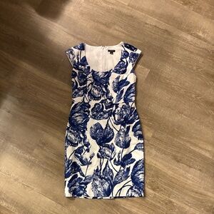 Ann Taylor Blue and White Floral Mini Dress